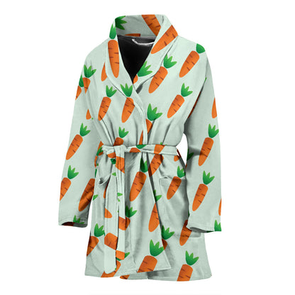 Carrot Pattern Print Design 05 Women Bathrobe