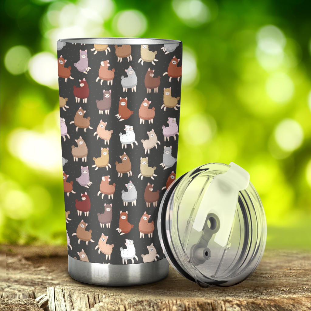 Alpaca Cute Design Themed Print Tumbler