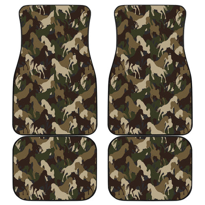 Horse Camo Themed Design Print Car Floor Mats Front Back