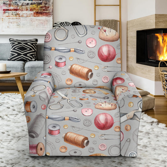 Sewing Equipment Print Design LKS302 Recliner Slipcover with Pocket