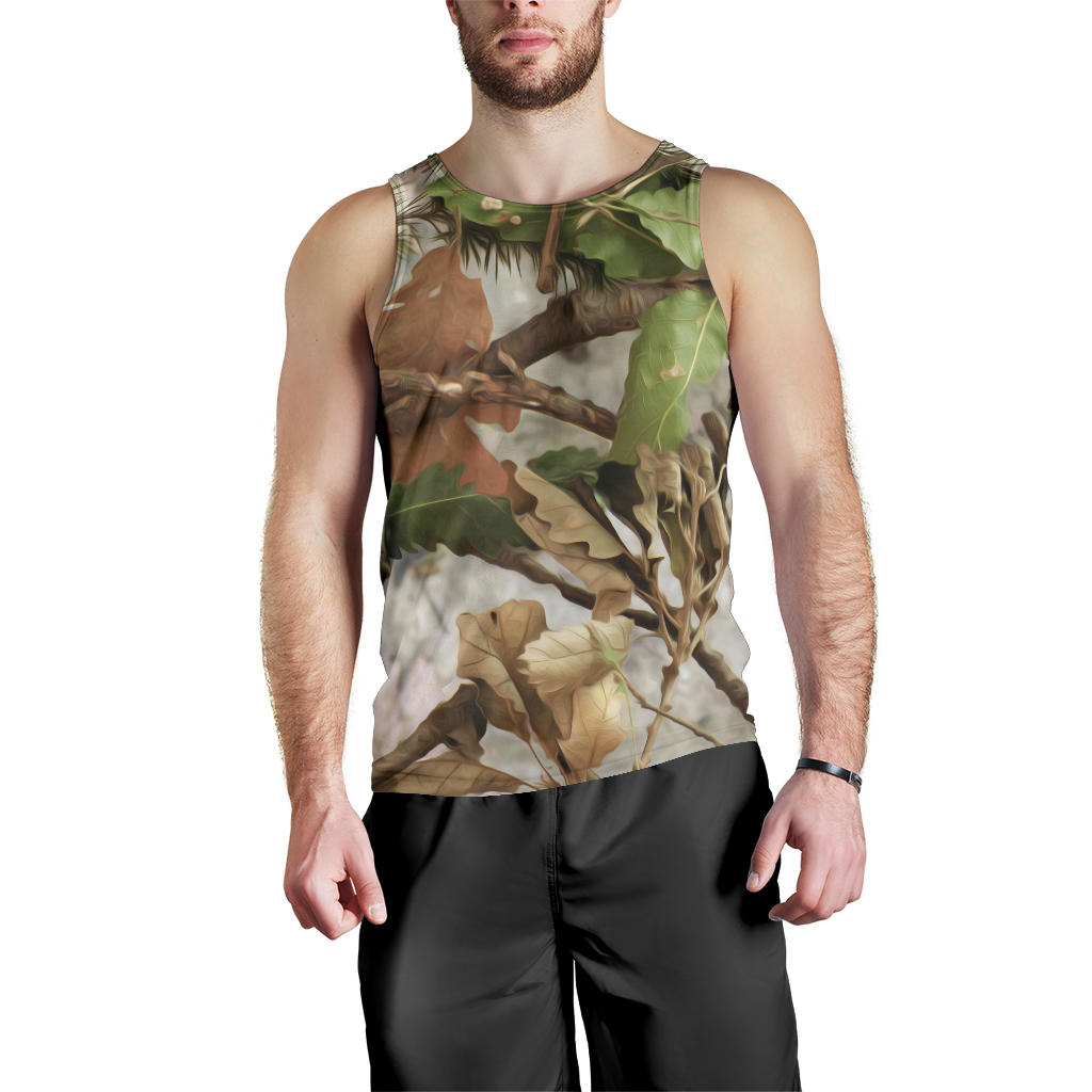 Camo Realistic Tree Forest Print Men Tank Top