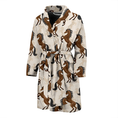 Horse Print Design LKS308 Men Bathrobe