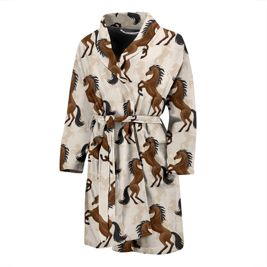 Horse Print Design LKS308 Men Bathrobe