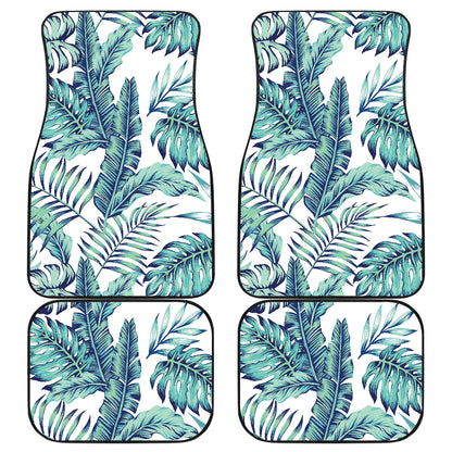 Pattern Tropical Palm Leaves Car Floor Mats Front Back