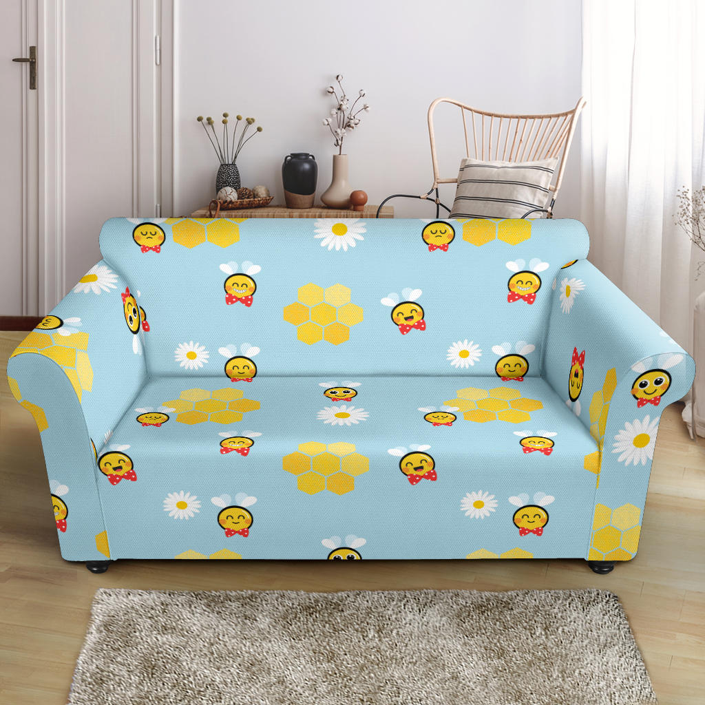 Bee Cute Print Design LKS304 Loveseat Couch Slipcover