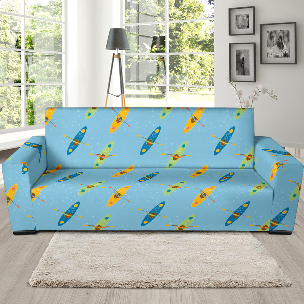 Kayak Pattern Print Design 04 Sofa Slipcover