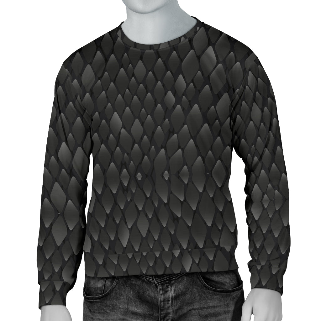 Snake Skin Black Print Men Long Sleeve Sweatshirt