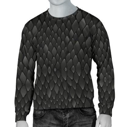 Snake Skin Black Print Men Long Sleeve Sweatshirt