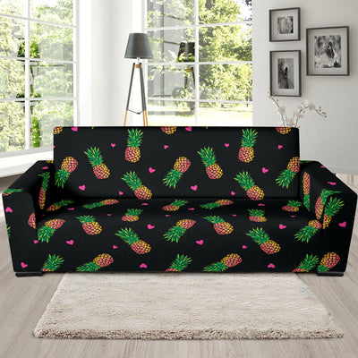 Neon Pineapple Pattern Print Design A04 Sofa Slipcover