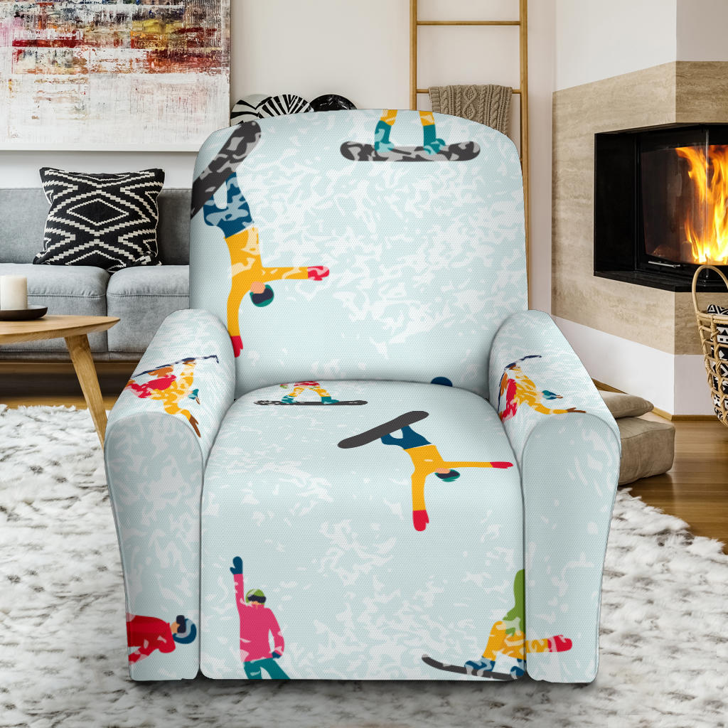 Snowboard Print Design LKS304 Single Sofa Slipcover