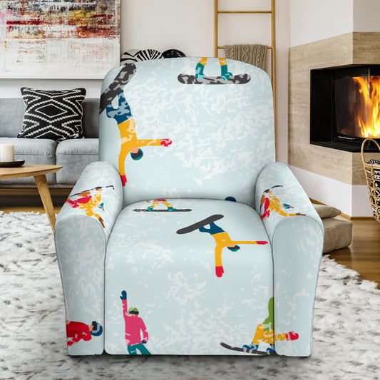 Snowboard Print Design LKS304 Recliner Slipcover with Pocket