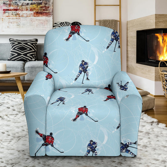 Hockey Player Print Design LKS302 Recliner Slipcover with Pocket