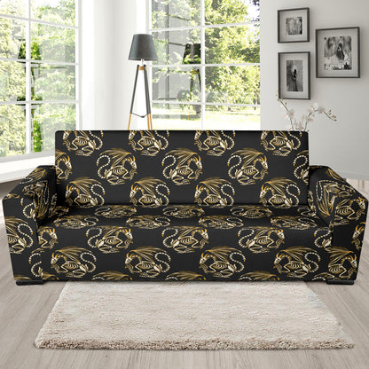 Skeleton Dragon Print Design LKS306 Sofa Slipcover