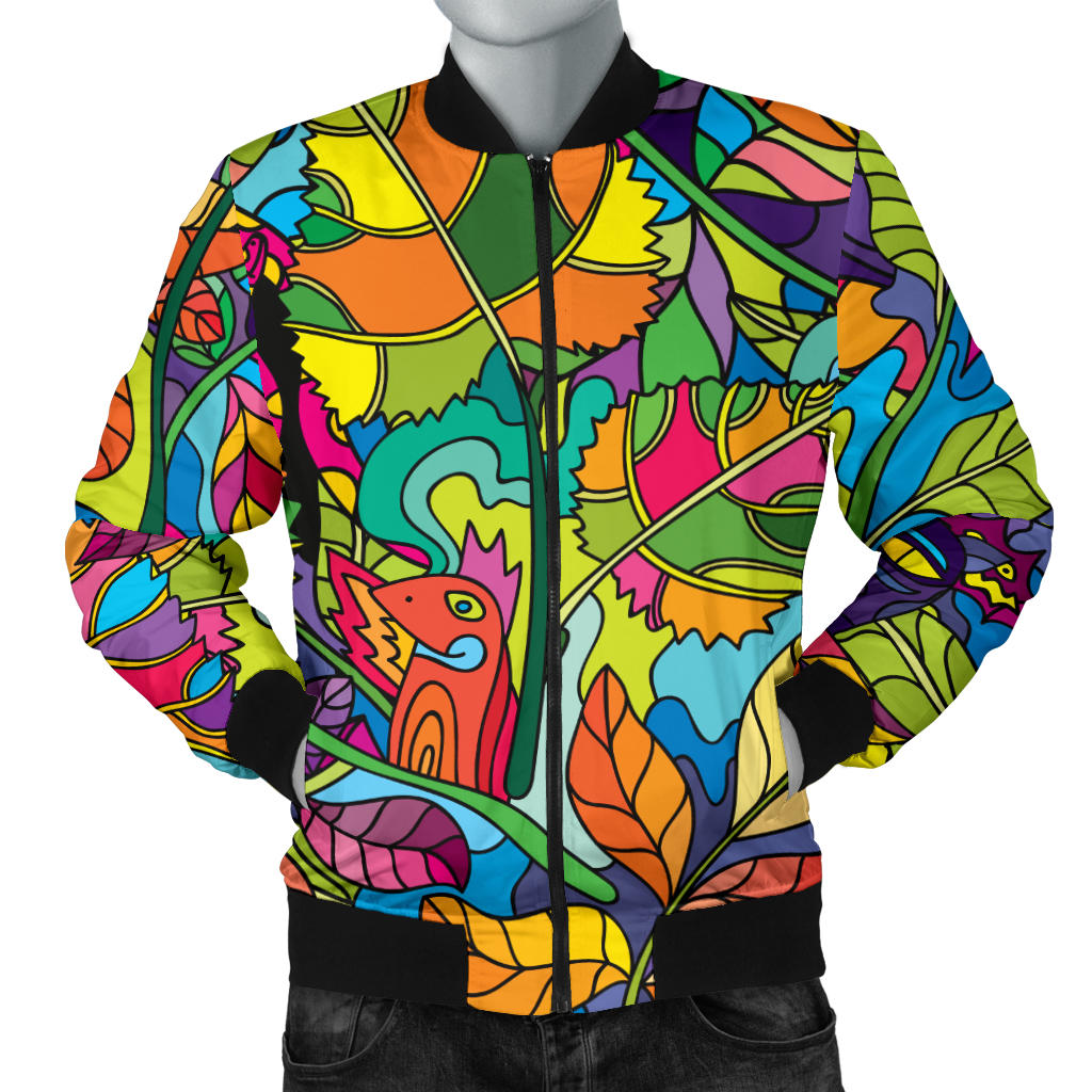 Psychedelic Trippy Flower Print Men Bomber Jacket