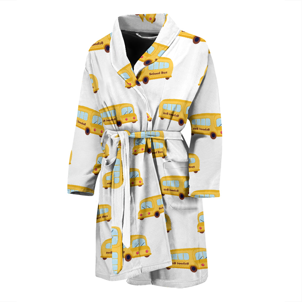 School Bus Print Design LKS306 Men Bathrobe