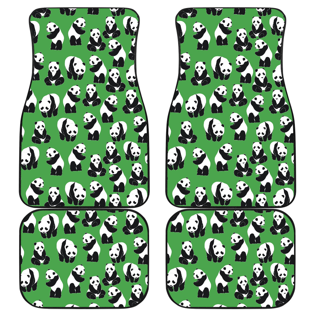 Panda Bear Pattern Themed Print Car Floor Mats Front Back