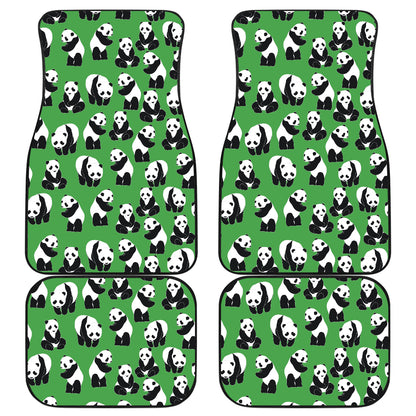 Panda Bear Pattern Themed Print Car Floor Mats Front Back