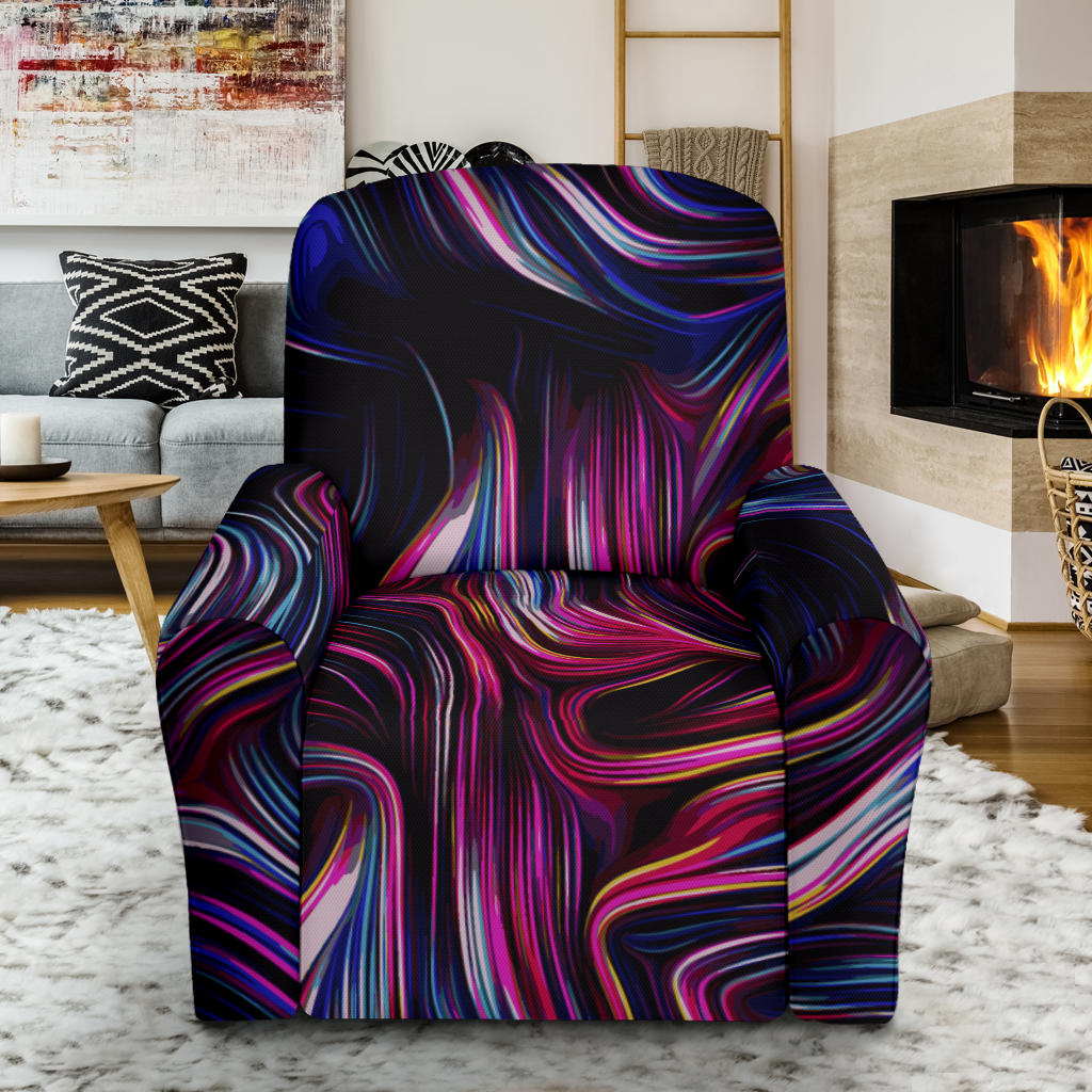 Liquid Pattern Print Design 01 Recliner Slipcover with Pocket