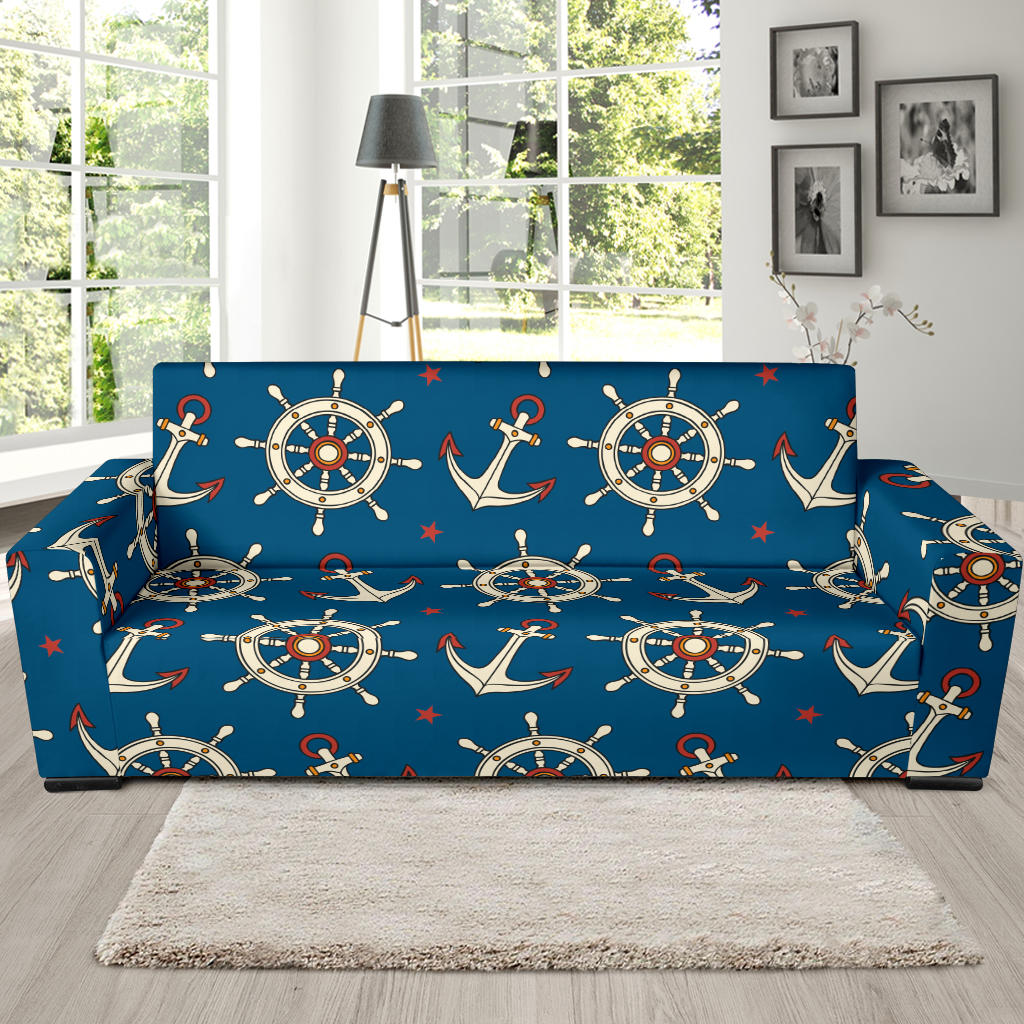 Anchor Pattern Print Design 02 Sofa Slipcover