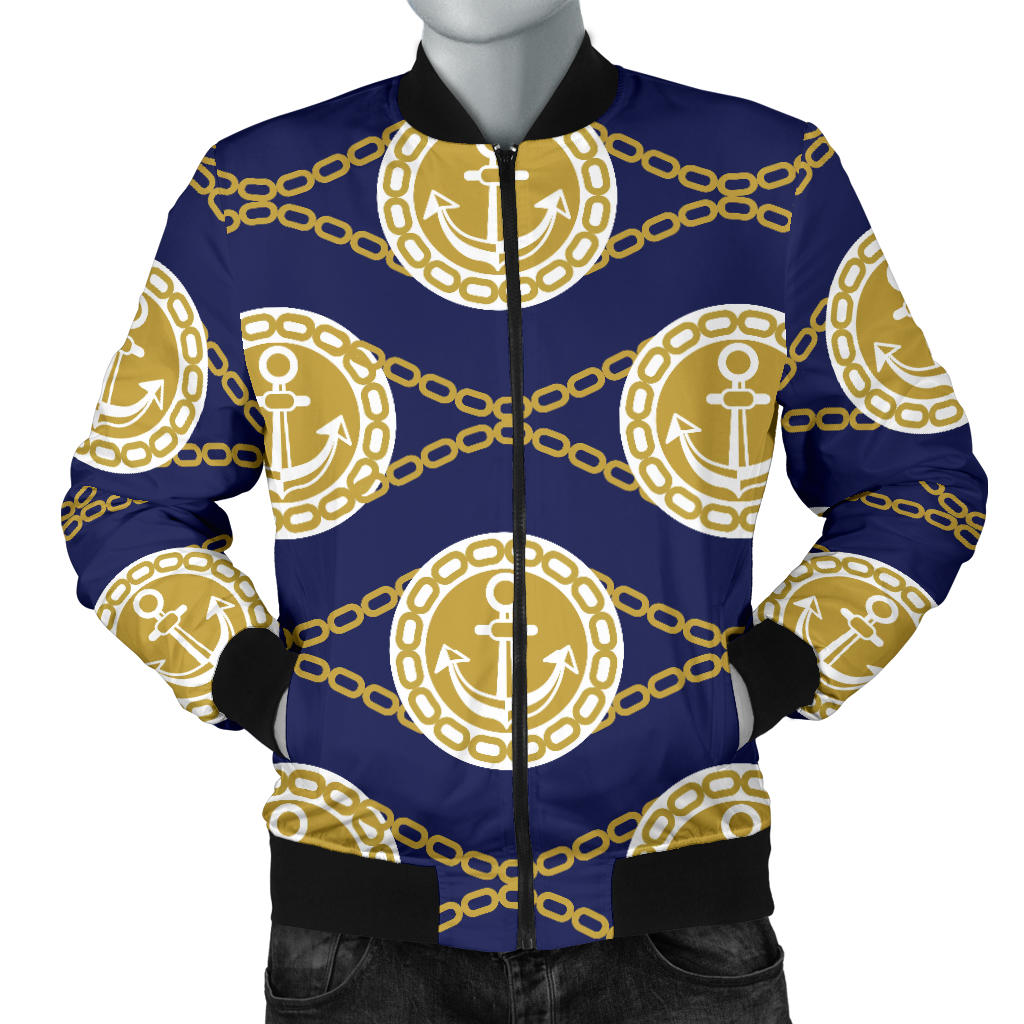 Anchor Luxury Pattern Men Bomber Jacket
