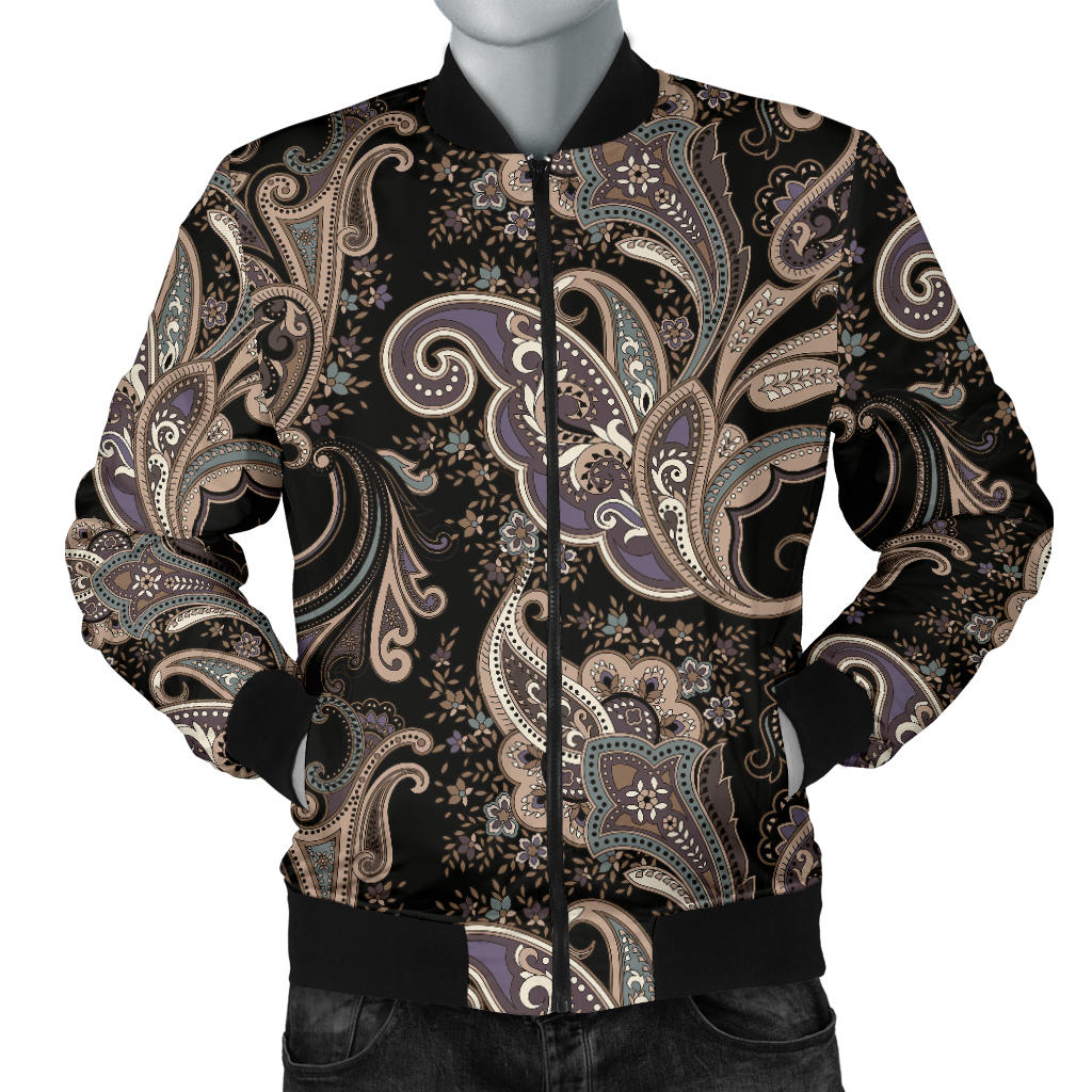 Paisley Mandala Design Print Men Bomber Jacket