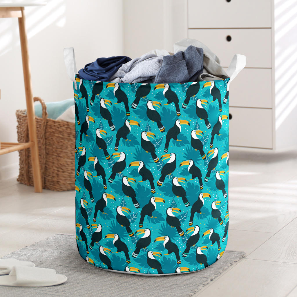 Toucan Parrot Pattern Print Laundry Basket