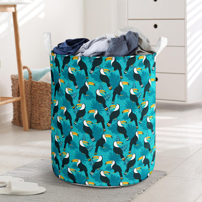 Toucan Parrot Pattern Print Laundry Basket