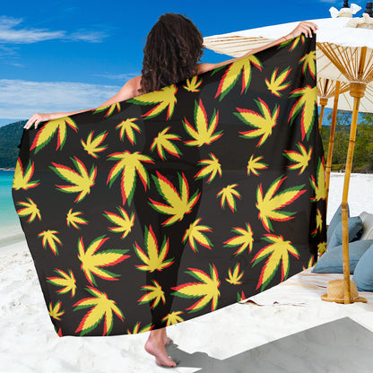 Pot Leaf Pattern Print Design A02 Sarong Pareo Wrap