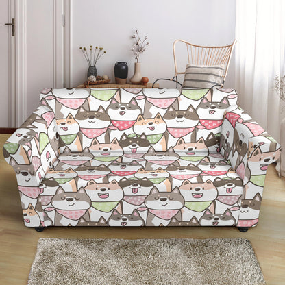 Shiba Inu Print Design LKS305 Loveseat Couch Slipcover