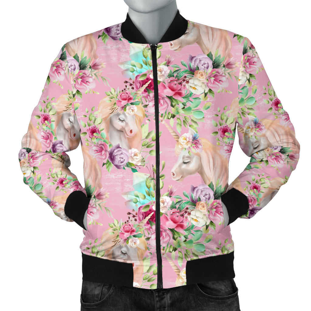 Unicorn Princess with Rose Men Bomber Jacket