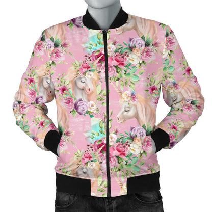 Unicorn Princess with Rose Men Bomber Jacket