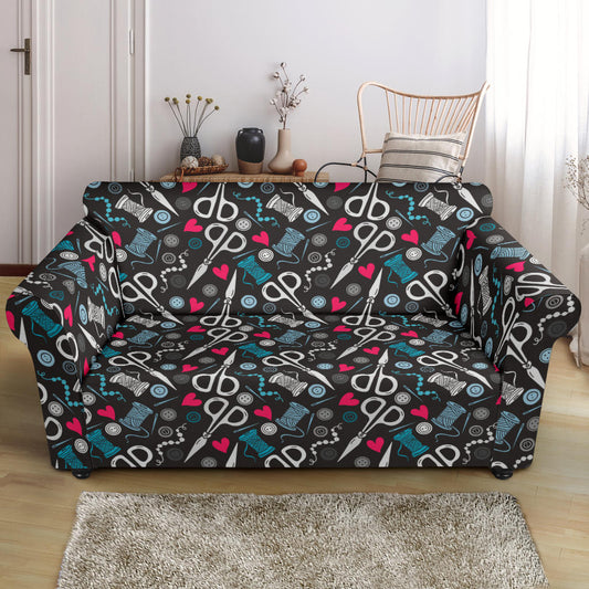 Sewing Equipment Print Design LKS305 Loveseat Couch Slipcover