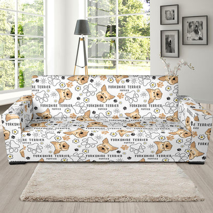 Yorkshire Terriers Print Design LKS308 Sofa Slipcover