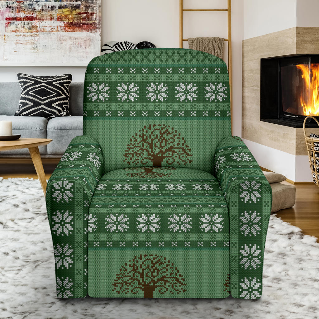 Tree Of Life Knit Style Print Design LKS301 Recliner Slipcover with Pocket