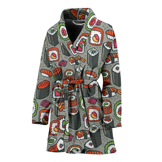 Sushi Print Design LKS301 Women Bathrobe