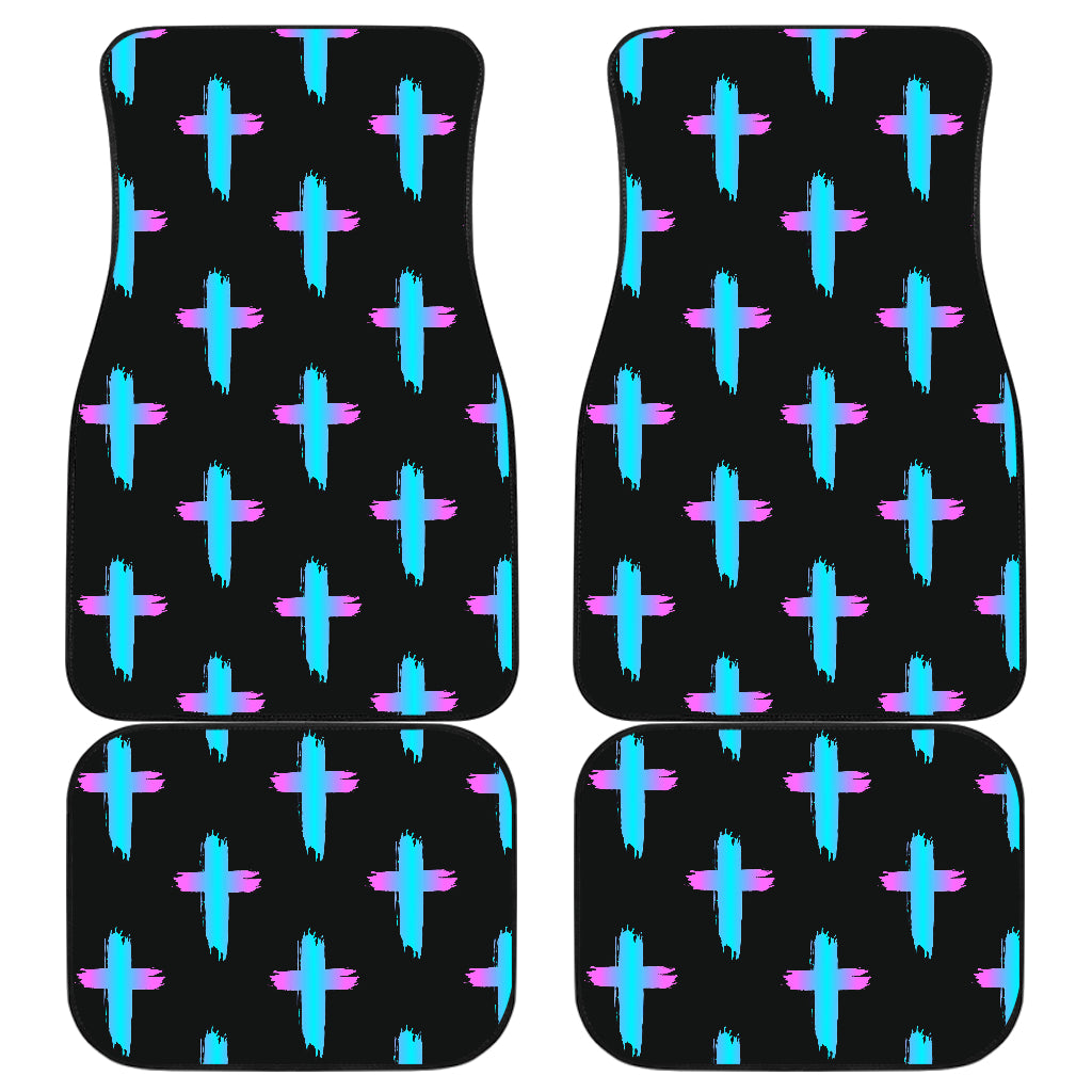 Christian Cross neon Pattern Car Floor Mats Front Back