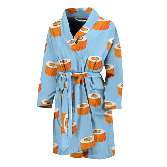 Salmon Sushi Print Design LKS307 Men Bathrobe