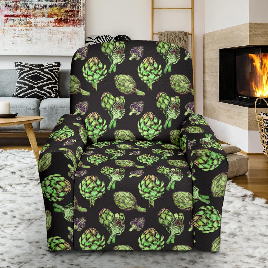 Artichoke Pattern Print Design 02 Recliner Slipcover with Pocket