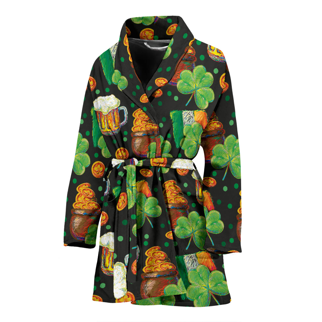 St Patricks Day Print Design LKS303 Women Bathrobe