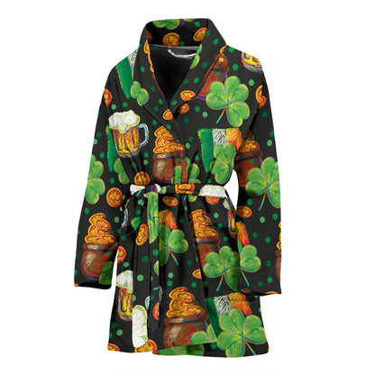 St Patricks Day Print Design LKS303 Women Bathrobe