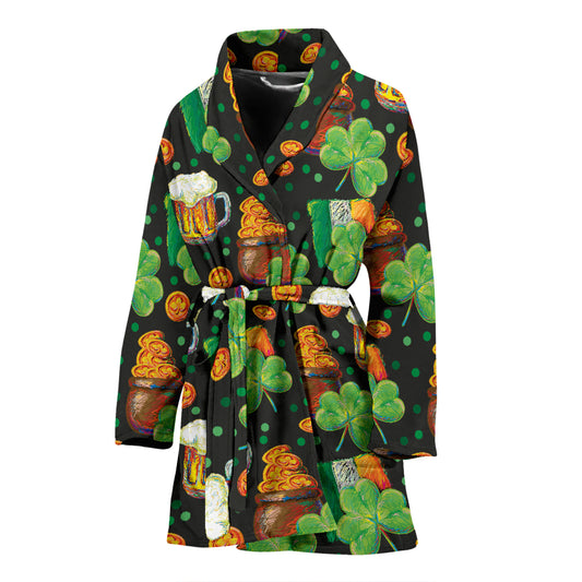 St Patricks Day Print Design LKS303 Women Bathrobe