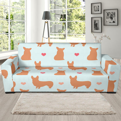 Pembroke Welsh Corgis Pattern Print Design A01 Sofa Slipcover