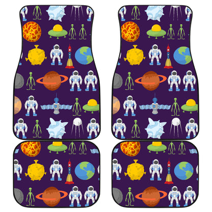 Alien Astronaut Planet Car Floor Mats Front Back