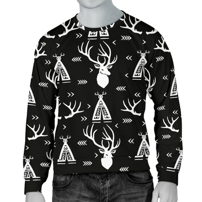 Deer Native Indian Print Pattern Men Long Sleeve Sweatshirt