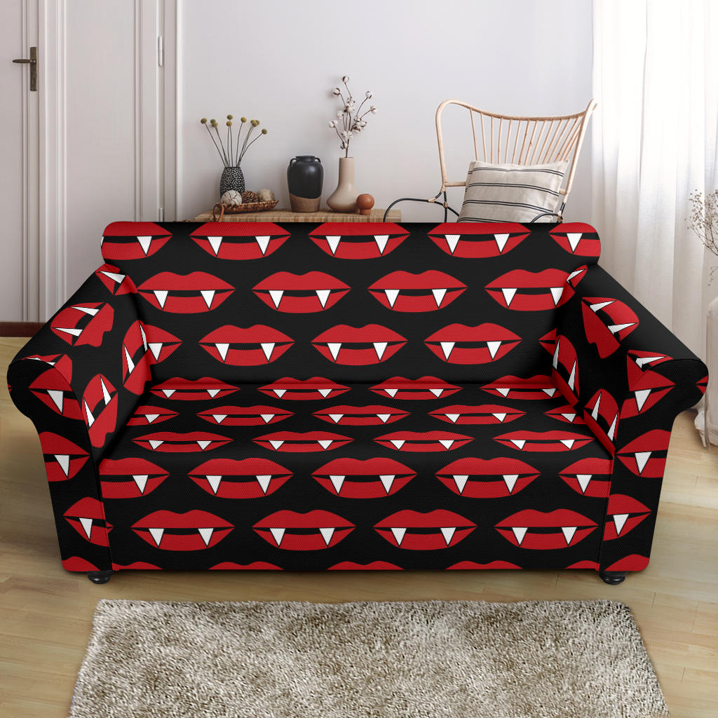 Vampire Lips Print Design LKS302 Loveseat Couch Slipcover