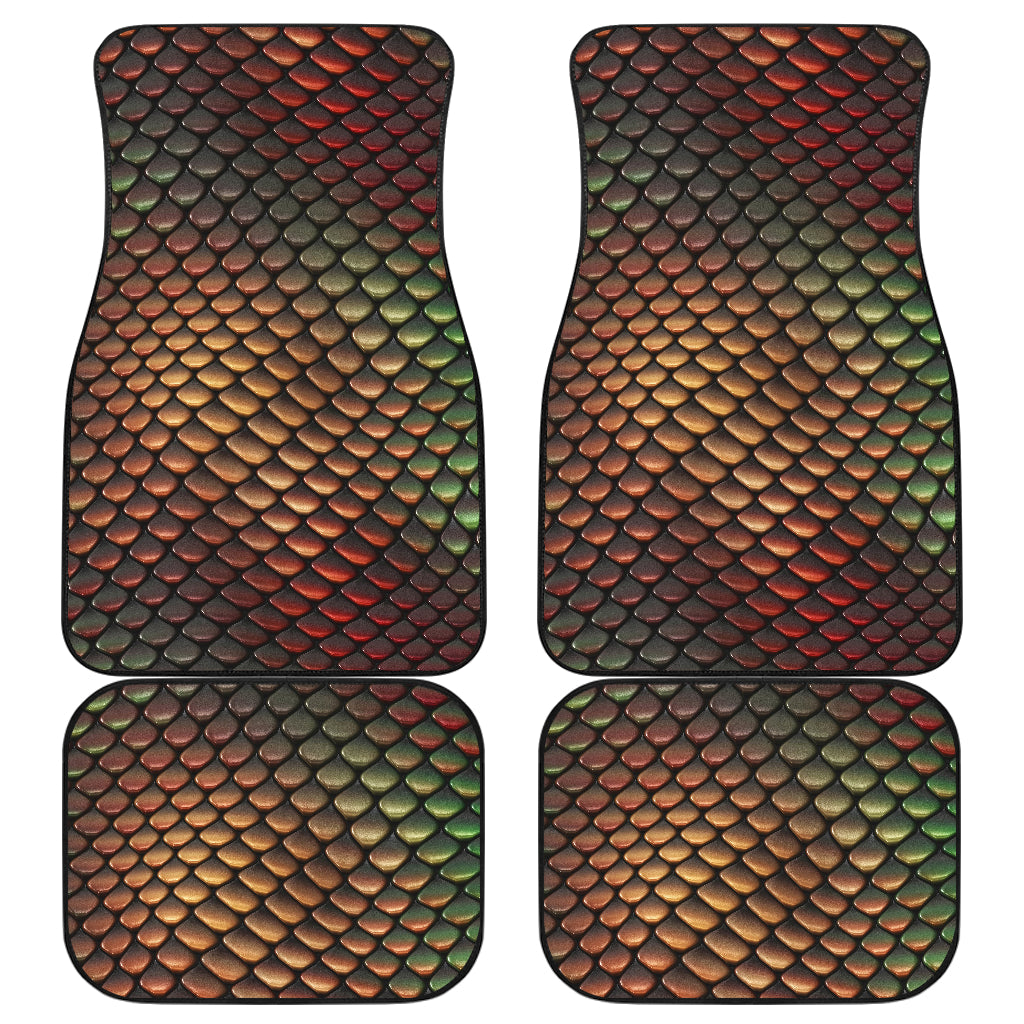 Snake Skin Colorful Print Car Floor Mats Front Back