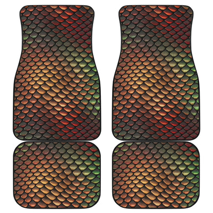 Snake Skin Colorful Print Car Floor Mats Front Back