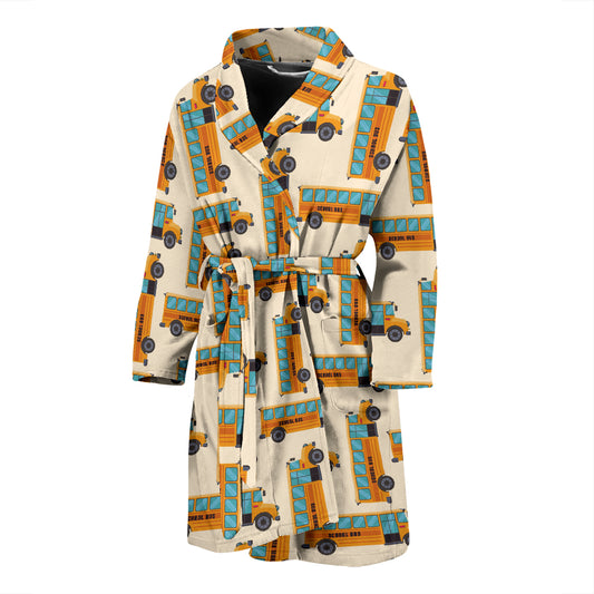 School Bus Print Design LKS305 Men Bathrobe