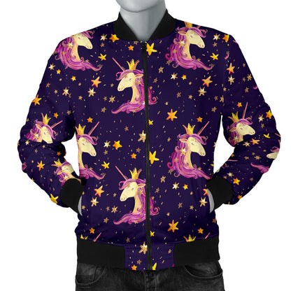 Unicorn Princess Star Sparkle Men Bomber Jacket