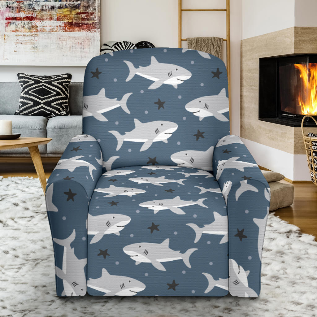 Shark Print Design LKS305 Recliner Slipcover with Pocket